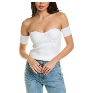 Helmut Lang Women's Pinched Contour Cold Shoulder Top XXS XS M L NWT 265 White